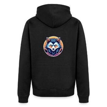 Werwolf Halloween Illustration - Unisex Premium Bio Zip Hoodie - Schwarz - Hinten - Nico (187cm)