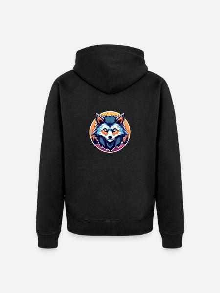 Werwolf Halloween Illustration - Unisex Premium Bio Zip Hoodie - Schwarz