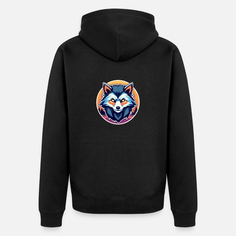 Illustration d’Halloween loup-garou - Veste à capuche bio Premium Unisexe - noir