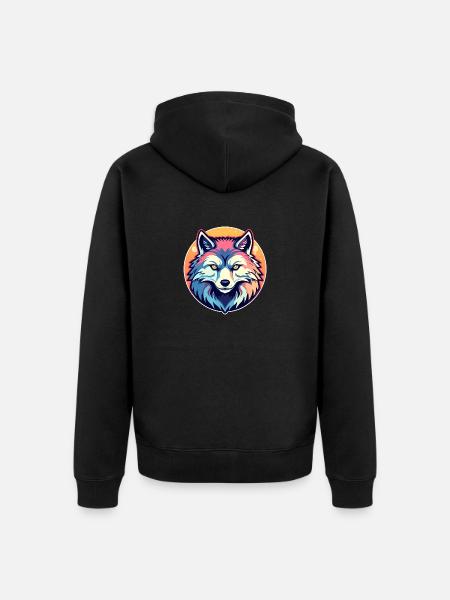 Illustration d’Halloween loup-garou - Veste à capuche bio Premium Unisexe - noir