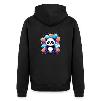 Dessin de panda - Veste à capuche bio Premium Unisexe - noir - Dos - Nico (187cm)
