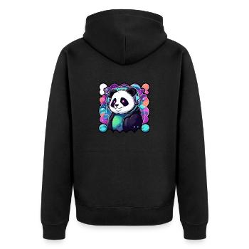 Dessin de panda - Veste à capuche bio Premium Unisexe - noir - Dos - Nico (187cm)