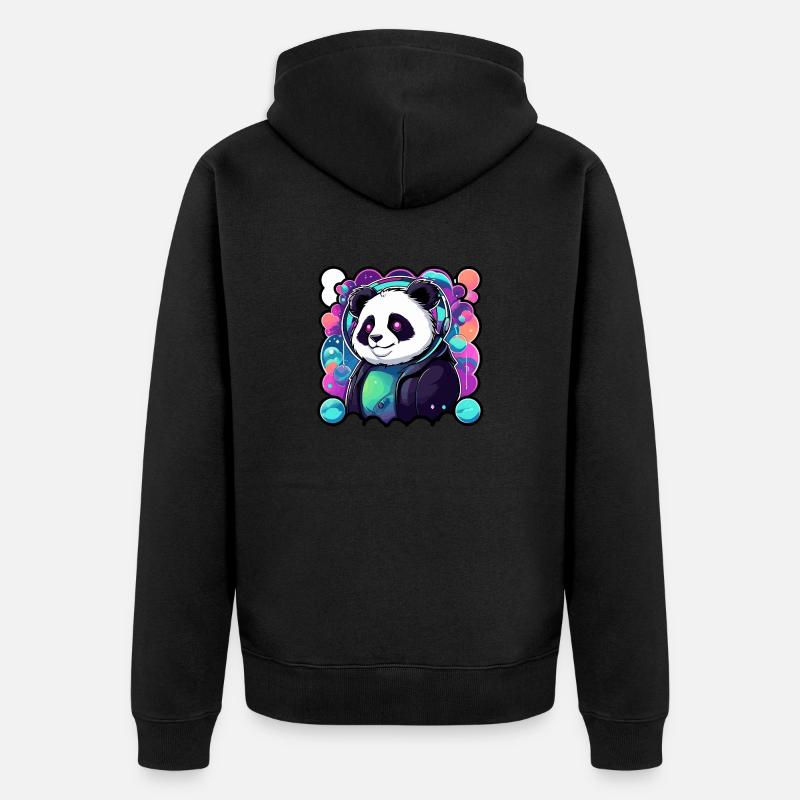 Dessin de panda - Veste à capuche bio Premium Unisexe - noir