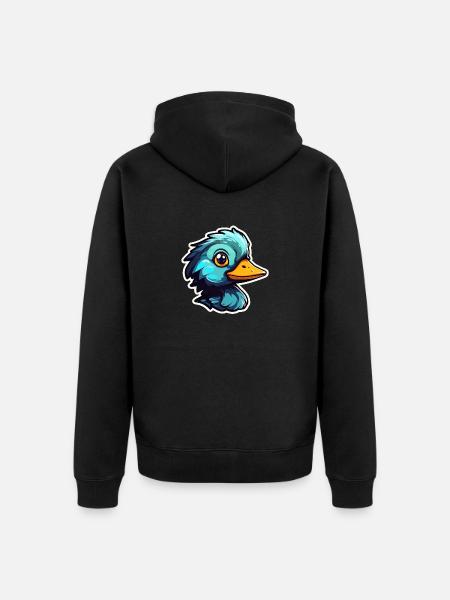 Duck Illustration - Unisex Premium Organic Zip Hoodie - black