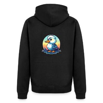 Duck Illustration - Unisex Premium Organic Zip Hoodie - black - Back - Nico (187cm)