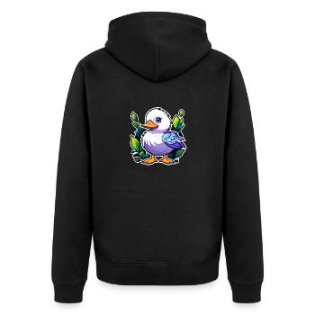 Duck Illustration - Unisex Premium Organic Zip Hoodie - black - Back - Nico (187cm)