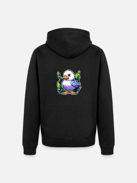 Duck Illustration - Unisex Premium Organic Zip Hoodie - black