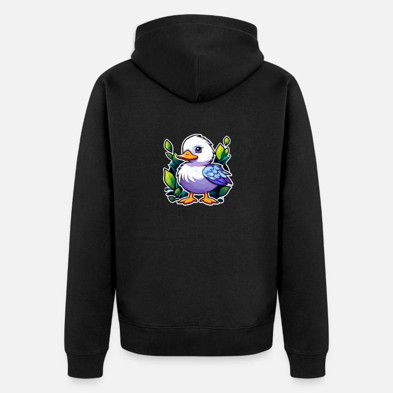 Illustration de canard - Veste à capuche bio Premium Unisexe - noir
