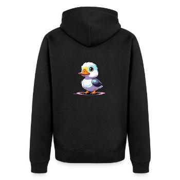 Duck Illustration - Unisex Premium Organic Zip Hoodie - black - Back - Nico (187cm)