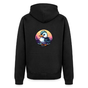 Duck Illustration - Unisex Premium Organic Zip Hoodie - black - Back - Nico (187cm)