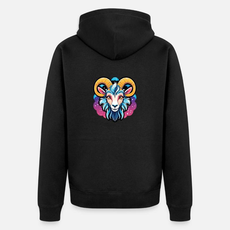 Illustration de chèvre - Veste à capuche bio Premium Unisexe - noir