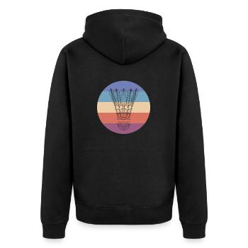Badminton - Unisex Premium Organic Zip Hoodie - black - Back - Nico (187cm)