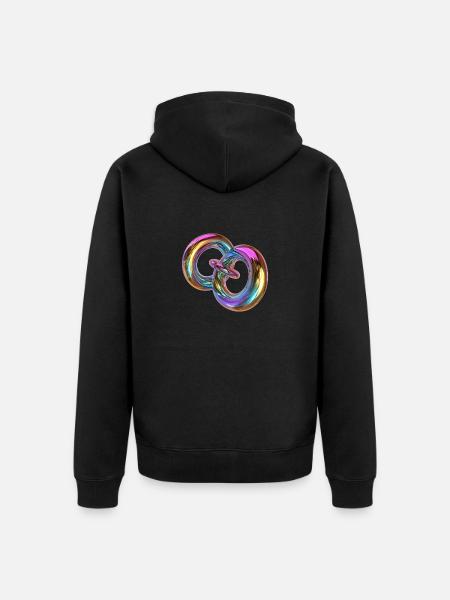Three Rings - Unisex Premium Organic Zip Hoodie - black
