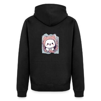 Lunatique Wonderland Companion Animal de compagnie mignon - Veste à capuche bio Premium Unisexe - noir - Dos - Nico (187cm)