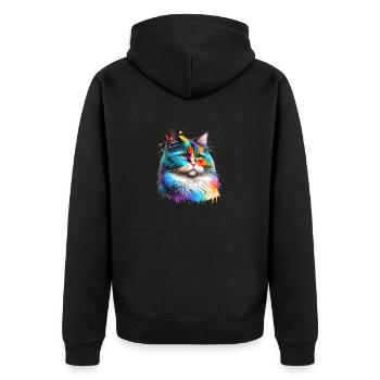 Maine Coon Cat Chaton Chaton Chat Propriétaire Chat - Veste à capuche bio Premium Unisexe - noir - Dos - Nico (187cm)