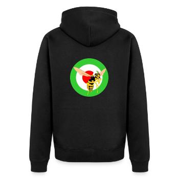 Wasp Mod Target Green - Unisex Premium Organic Zip Hoodie - black - Back - Nico (187cm)