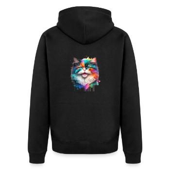 Chat domestique, chat, chat persan, chat, propriétaire de chat - Veste à capuche bio Premium Unisexe - noir - Dos - Nico (187cm)