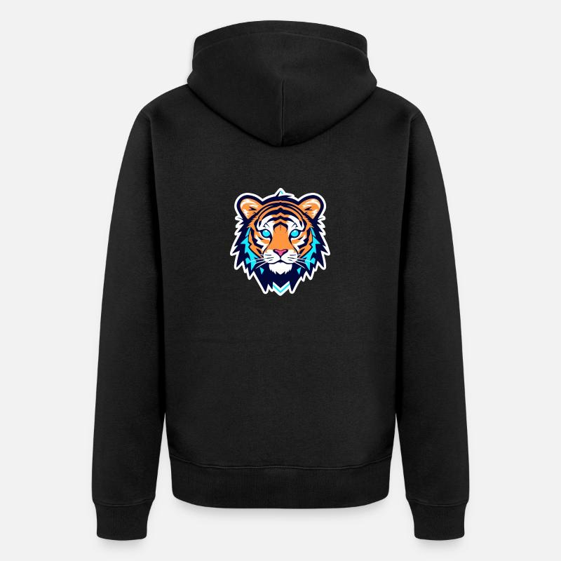 Illustration de tigre - Veste à capuche bio Premium Unisexe - noir