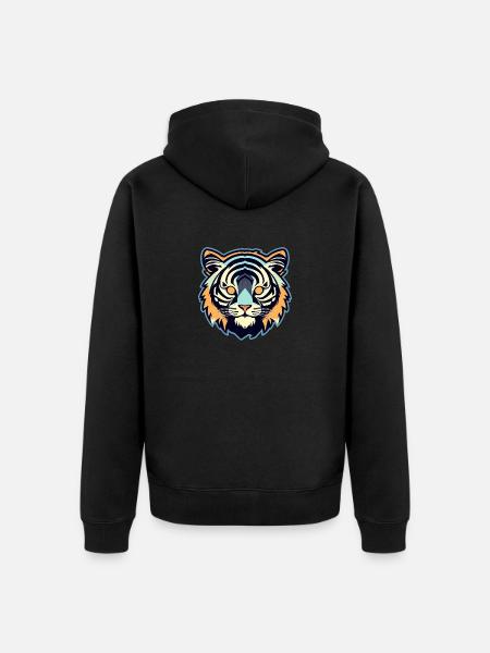 Tiger Illustration - Unisex Premium Organic Zip Hoodie - black