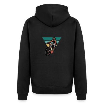 Vintage Bike - Retro Gift Idea - Unisex Premium Organic Zip Hoodie - black - Back - Nico (187cm)