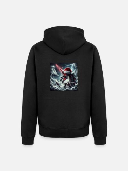 Weihnachts Einhorn - Unisex Premium Bio Zip Hoodie - Schwarz
