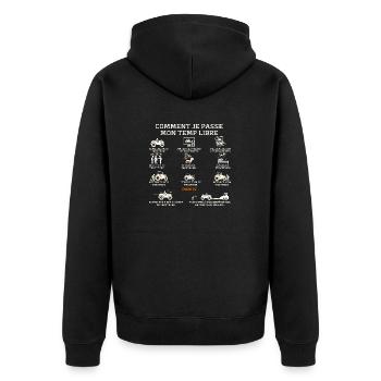 Tracteur Humour Agriculteur Paysan Fermier - Veste à capuche bio Premium Unisexe - noir - Dos - Nico (187cm)
