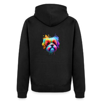 Propriétaire de chien Yorkshire Terrier Chien chiot - Veste à capuche bio Premium Unisexe - noir - Dos - Nico (187cm)