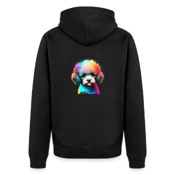 Caniche Chien Propriétaire Chien Chiot Chien Amour Caniche Chiot - Veste à capuche bio Premium Unisexe - noir - Dos - Nico (187cm)