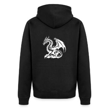 Fantasy Dragon Anime Dragon Head Mythical reptile - Unisex Premium Organic Zip Hoodie - black - Back - Nico (187cm)