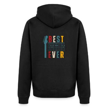 Gitarre Bester Vater aller Zeiten - Unisex Premium Bio Zip Hoodie - Schwarz - Hinten - Nico (187cm)