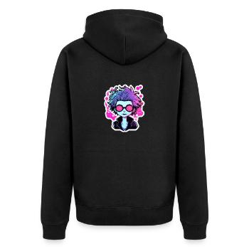 Illustration de zombie mignon - Veste à capuche bio Premium Unisexe - noir - Dos - Nico (187cm)