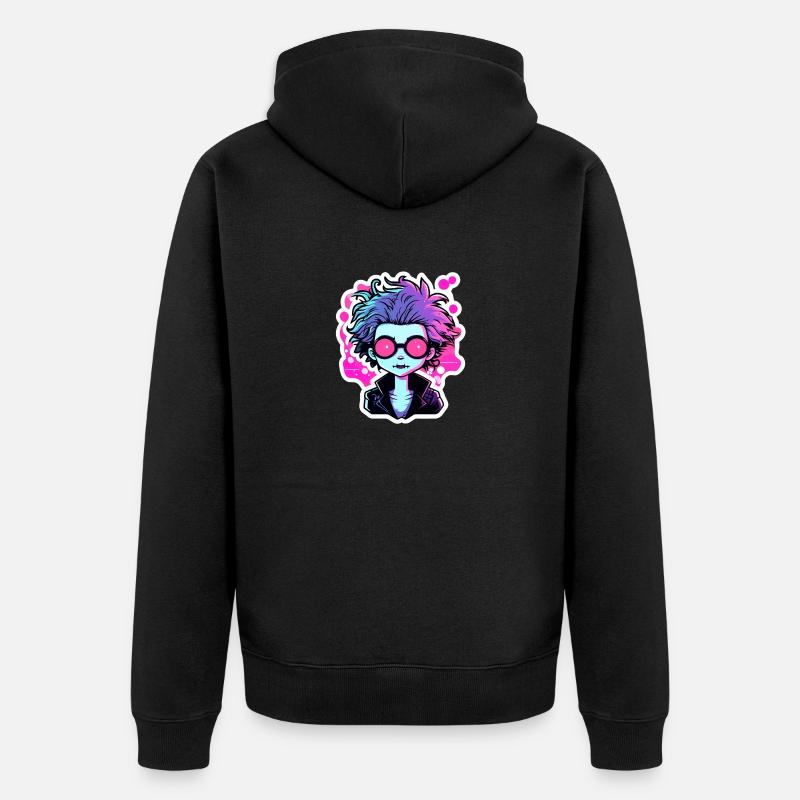 Illustration de zombie mignon - Veste à capuche bio Premium Unisexe - noir