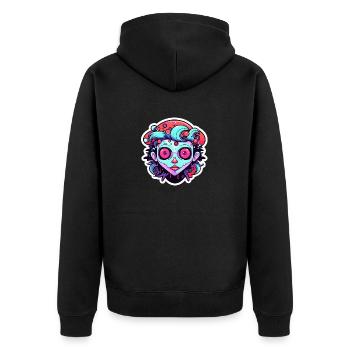 Illustration de zombie mignon - Veste à capuche bio Premium Unisexe - noir - Dos - Nico (187cm)
