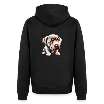 Chiot, Labrador Chiot, Chien, Chiens, Labrador - Veste à capuche bio Premium Unisexe - noir - Dos - Nico (187cm)