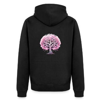 Tree of Life Love Tree of Life Valentine's Day - Unisex Premium Organic Zip Hoodie - black - Back - Nico (187cm)