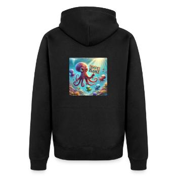 Famille des pieuvres - Veste à capuche bio Premium Unisexe - noir - Dos - Nico (187cm)