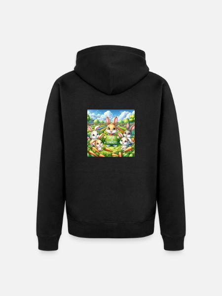 Rettet die Möhren - Unisex Premium Bio Zip Hoodie - Schwarz