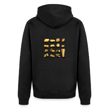 Types Of Pasta Names, Funny Pasta Breeds List 2024 - Unisex Premium Organic Zip Hoodie - black - Back - Nico (187cm)