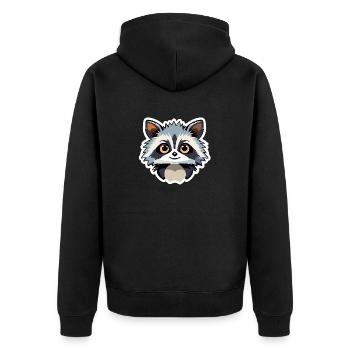 Raccoon Illustration - Unisex Premium Organic Zip Hoodie - black - Back - Nico (187cm)