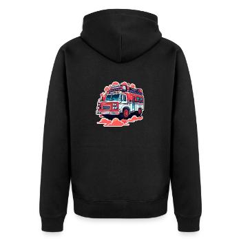 Illustration de camion de pompiers - Veste à capuche bio Premium Unisexe - noir - Dos - Nico (187cm)