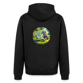 Stein Familie - Unisex Premium Bio Zip Hoodie - Schwarz - Hinten - Nico (187cm)