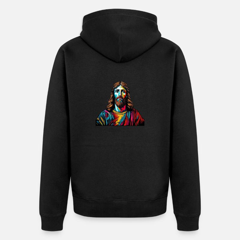 Graffiti de Jésus - Veste à capuche bio Premium Unisexe - noir