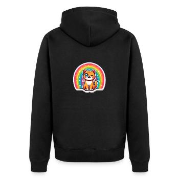 Autocollant mignon Rainbow Kitty - Veste à capuche bio Premium Unisexe - noir - Dos - Nico (187cm)