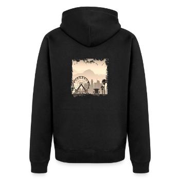 Los angeles californie voyage ville usa amérique - Veste à capuche bio Premium Unisexe - noir - Dos - Nico (187cm)