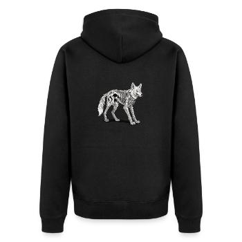 Wolf Skeleton Illustration - Unisex Premium Organic Zip Hoodie - black - Back - Nico (187cm)