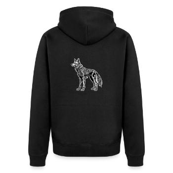 Wolf Skeleton Illustration - Unisex Premium Organic Zip Hoodie - black - Back - Nico (187cm)