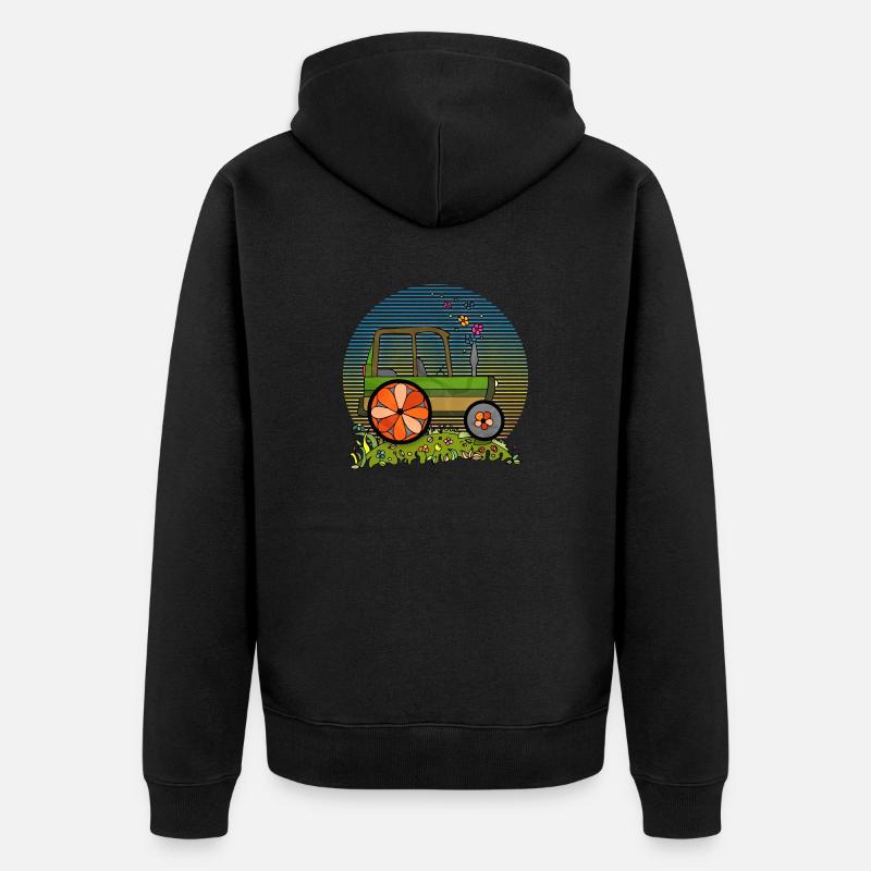Traktor - Unisex Premium Bio Zip Hoodie - Schwarz