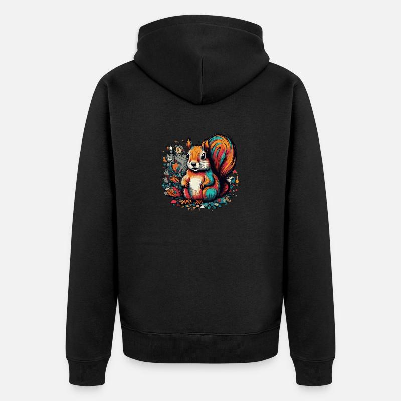 Écureuil - Veste à capuche bio Premium Unisexe - noir