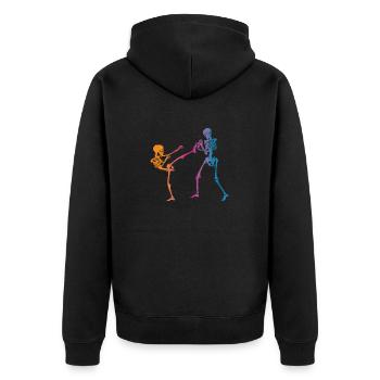 Karate Judo Jiu jitsu - Unisex Premium Bio Zip Hoodie - Schwarz - Hinten - Nico (187cm)