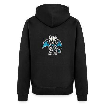 Cute Dragon Skeleton Illustration - Unisex Premium Organic Zip Hoodie - black - Back - Nico (187cm)